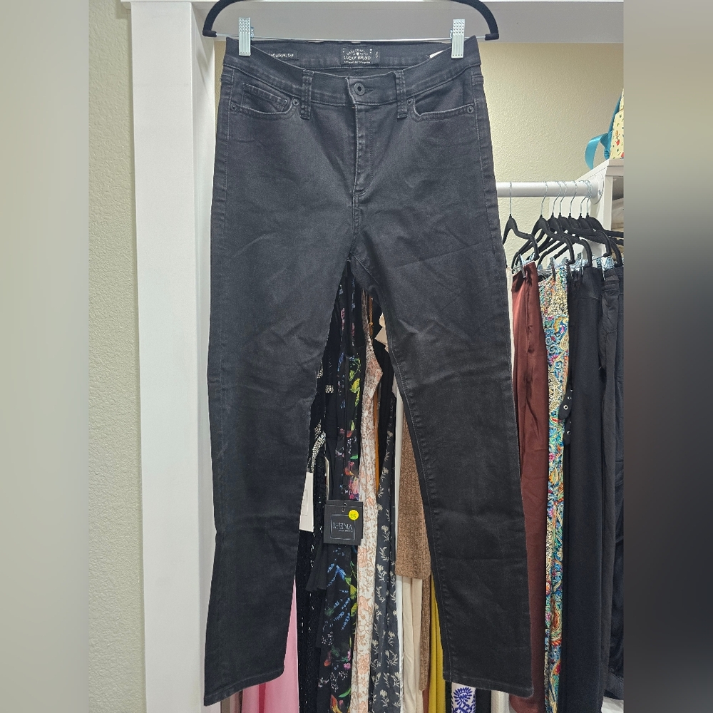 Lucky Brand Black Skinny Jeans with Worn Look